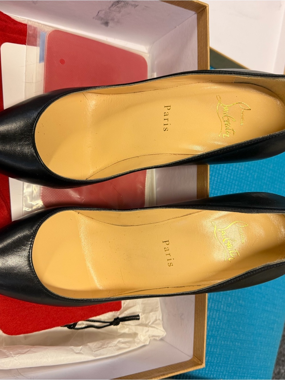 Christian Louboutin Black Leather Pointed Toe Pumps